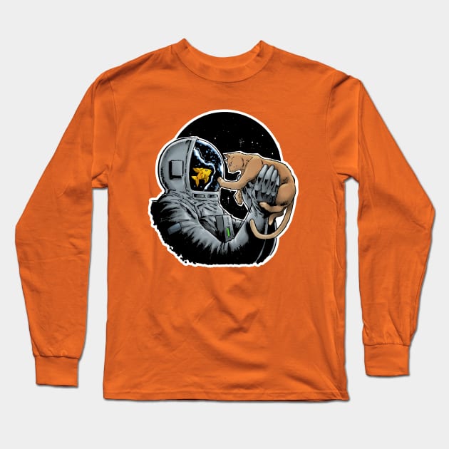 Astronaut - Cat and Fish Long Sleeve T-Shirt by SheVibe